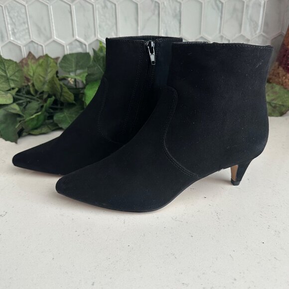 Express Womens Black Suede Ankle Booties Size 6 - Picture 7 of 9